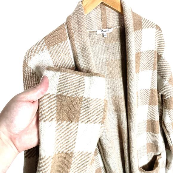 MADEWELL Women’s Minetta Wool Buffalo Plaid Sweater Coat Medium - Picture 5 of 6